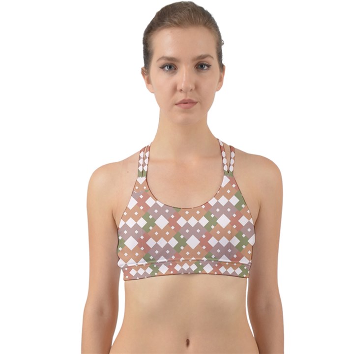 Squares And Diamonds Back Web Sports Bra