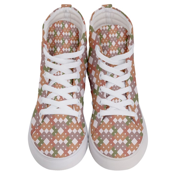 Squares And Diamonds Women s Hi-Top Skate Sneakers