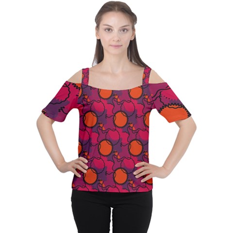 Abstract Camo Cutout Shoulder Tee by tmsartbazaar