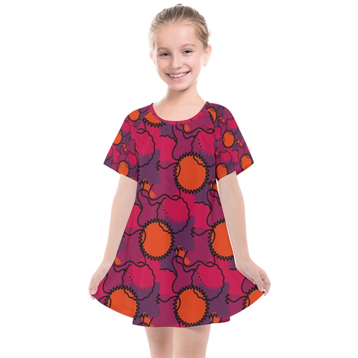 Abstract Camo Kids  Smock Dress