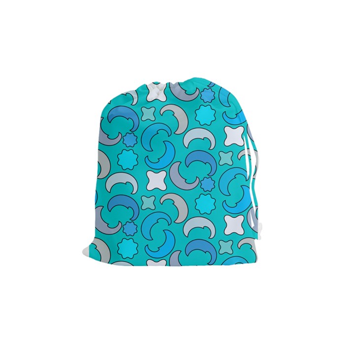 Cloudy Blue Moon Drawstring Pouch (Medium)