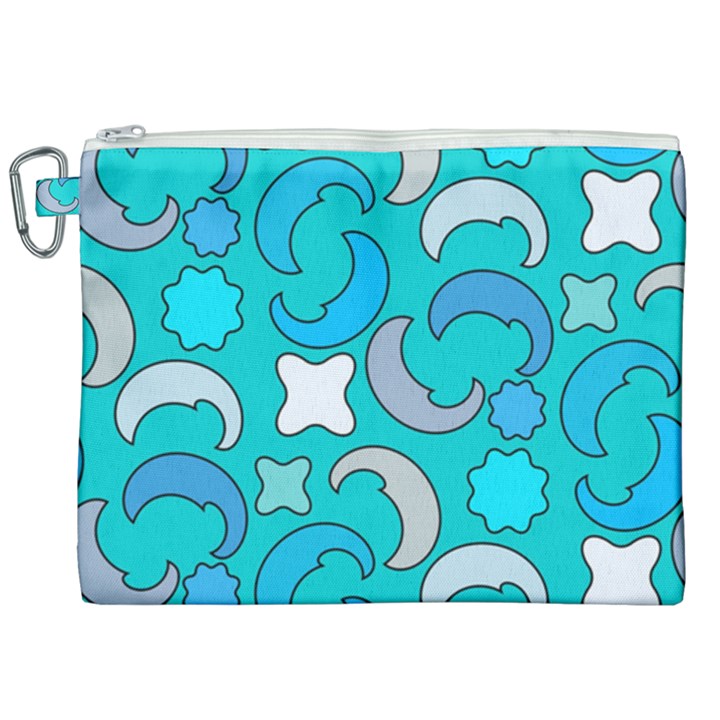 Cloudy Blue Moon Canvas Cosmetic Bag (XXL)