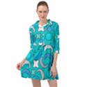 Cloudy Blue Moon Mini Skater Shirt Dress View1