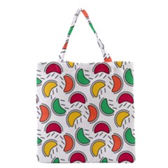 Geometric Fruity Grocery Tote Bag by tmsartbazaar