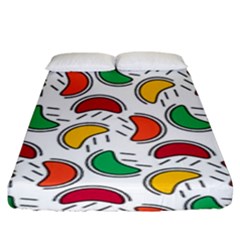 Geometric Fruity Fitted Sheet (king Size) by tmsartbazaar