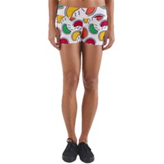 Geometric Fruity Yoga Shorts by tmsartbazaar