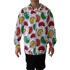 Geometric Fruity Kids  Hooded Windbreaker by tmsartbazaar