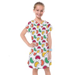 Geometric Fruity Kids  Drop Waist Dress