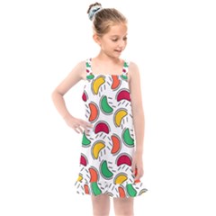 Geometric Fruity Kids  Overall Dress by tmsartbazaar