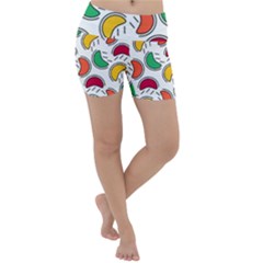 Geometric Fruity Lightweight Velour Yoga Shorts by tmsartbazaar