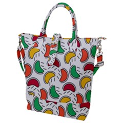 Geometric Fruity Buckle Top Tote Bag by tmsartbazaar