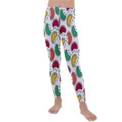 Geometric Fruity Kids  Lightweight Velour Leggings by tmsartbazaar