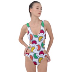 Geometric Fruity Side Cut Out Swimsuit by tmsartbazaar