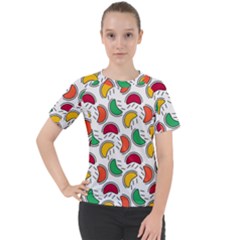 Geometric Fruity Women s Sport Raglan Tee