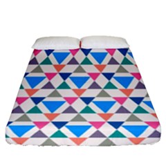 Multicolor Triangle Fitted Sheet (queen Size) by tmsartbazaar