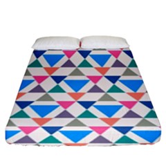 Multicolor Triangle Fitted Sheet (king Size) by tmsartbazaar