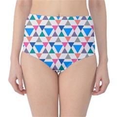 Multicolor Triangle Classic High-waist Bikini Bottoms by tmsartbazaar