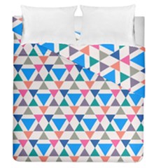 Multicolor Triangle Duvet Cover Double Side (queen Size) by tmsartbazaar