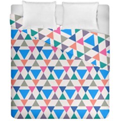 Multicolor Triangle Duvet Cover Double Side (california King Size) by tmsartbazaar