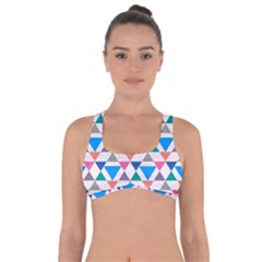 Multicolor Triangle Got No Strings Sports Bra by tmsartbazaar