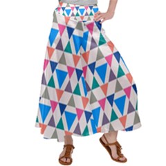 Multicolor Triangle Satin Palazzo Pants by tmsartbazaar