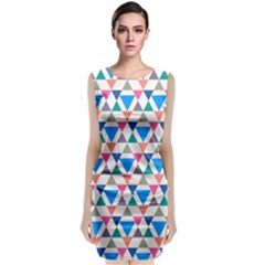 Multicolor Triangle Sleeveless Velvet Midi Dress by tmsartbazaar