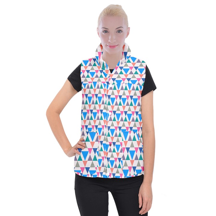 Multicolor Triangle Women s Button Up Vest