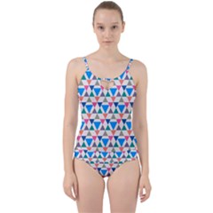 Multicolor Triangle Cut Out Top Tankini Set by tmsartbazaar