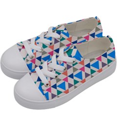 Multicolor Triangle Kids  Low Top Canvas Sneakers by tmsartbazaar