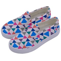 Multicolor Triangle Kids  Canvas Slip Ons by tmsartbazaar