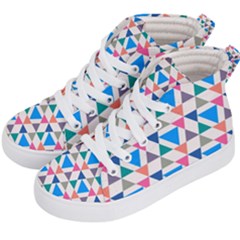 Multicolor Triangle Kids  Hi-top Skate Sneakers by tmsartbazaar