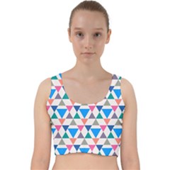 Multicolor Triangle Velvet Racer Back Crop Top by tmsartbazaar