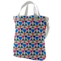 Multicolor Triangle Canvas Messenger Bag