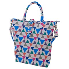 Multicolor Triangle Buckle Top Tote Bag by tmsartbazaar