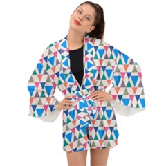 Multicolor Triangle Long Sleeve Kimono