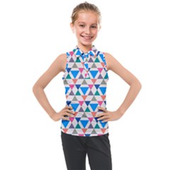 Multicolor Triangle Kids  Sleeveless Polo Tee