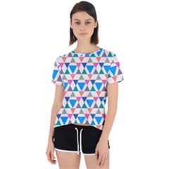 Multicolor Triangle Open Back Sport Tee by tmsartbazaar