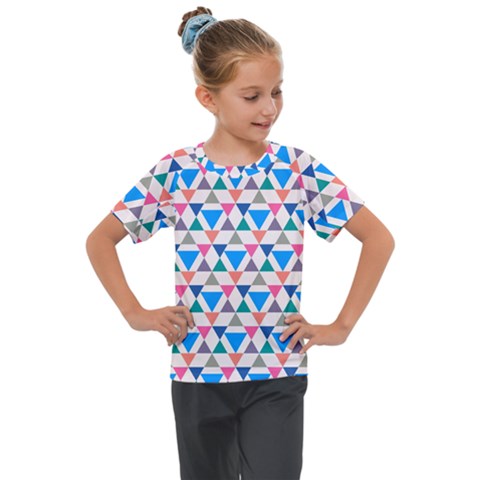 Multicolor Triangle Kids  Mesh Piece Tee by tmsartbazaar