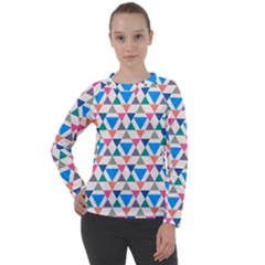 Multicolor Triangle Women s Long Sleeve Raglan Tee