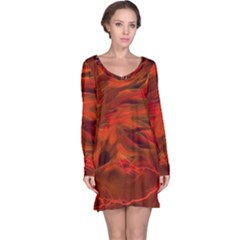 Fire Lion Flame Light Mystical Long Sleeve Nightdress