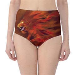 Fire Lion Flame Light Mystical Classic High-waist Bikini Bottoms