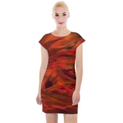 Fire Lion Flame Light Mystical Cap Sleeve Bodycon Dress