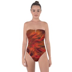 Fire Lion Flame Light Mystical Tie Back One Piece Swimsuit