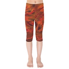 Fire Lion Flame Light Mystical Kids  Capri Leggings 