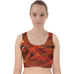 Fire Lion Flame Light Mystical Velvet Racer Back Crop Top