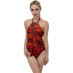 Fire Lion Flame Light Mystical Go With The Flow One Piece Swimsuit