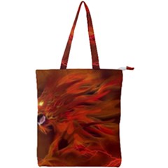 Fire Lion Flame Light Mystical Double Zip Up Tote Bag