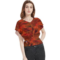 Fire Lion Flame Light Mystical Butterfly Chiffon Blouse