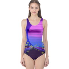 Blue Club One Piece Swimsuit by Mariart