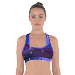 Blue Club Cross Back Sports Bra by Mariart